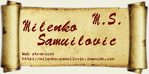 Milenko Samuilović vizit kartica